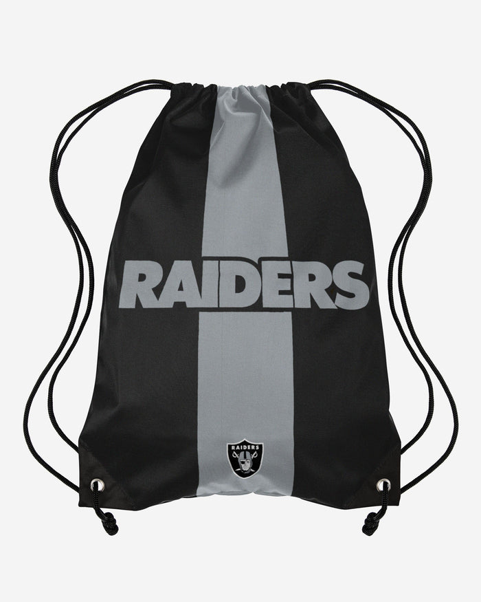 Las Vegas Raiders Team Stripe Wordmark Drawstring Backpack FOCO - FOCO.com