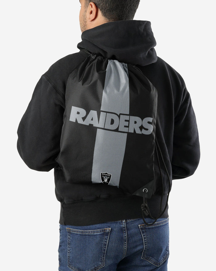 Las Vegas Raiders Team Stripe Wordmark Drawstring Backpack FOCO - FOCO.com