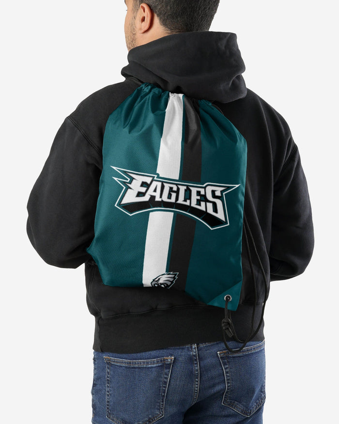 Philadelphia Eagles Team Stripe Wordmark Drawstring Backpack FOCO - FOCO.com