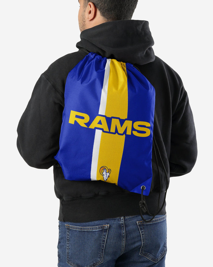 Los Angeles Rams Team Stripe Wordmark Drawstring Backpack FOCO - FOCO.com