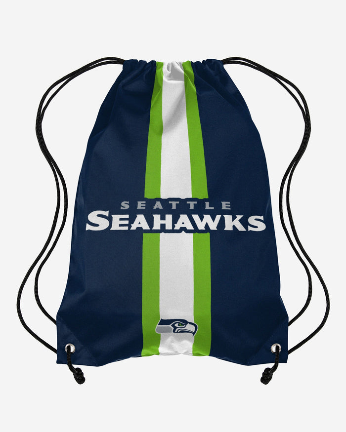 Seattle Seahawks Team Stripe Wordmark Drawstring Backpack FOCO - FOCO.com