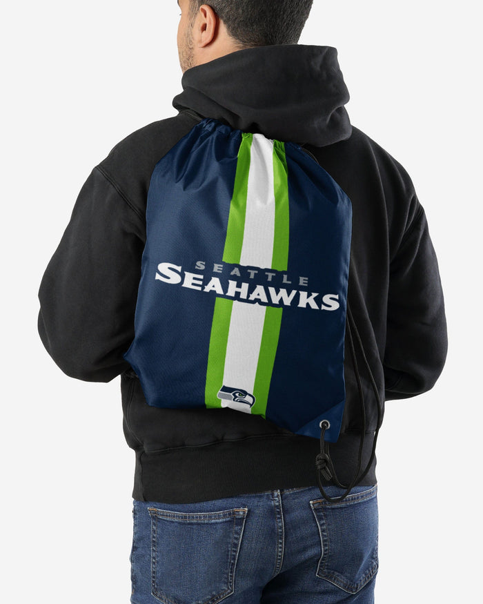 Seattle Seahawks Team Stripe Wordmark Drawstring Backpack FOCO - FOCO.com