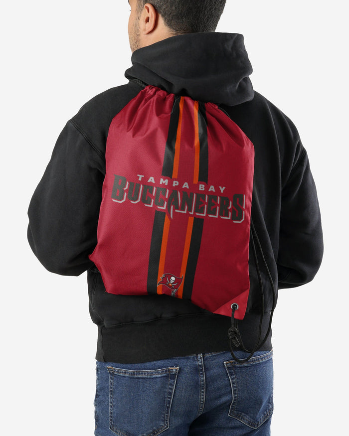 Tampa Bay Buccaneers Team Stripe Wordmark Drawstring Backpack FOCO - FOCO.com