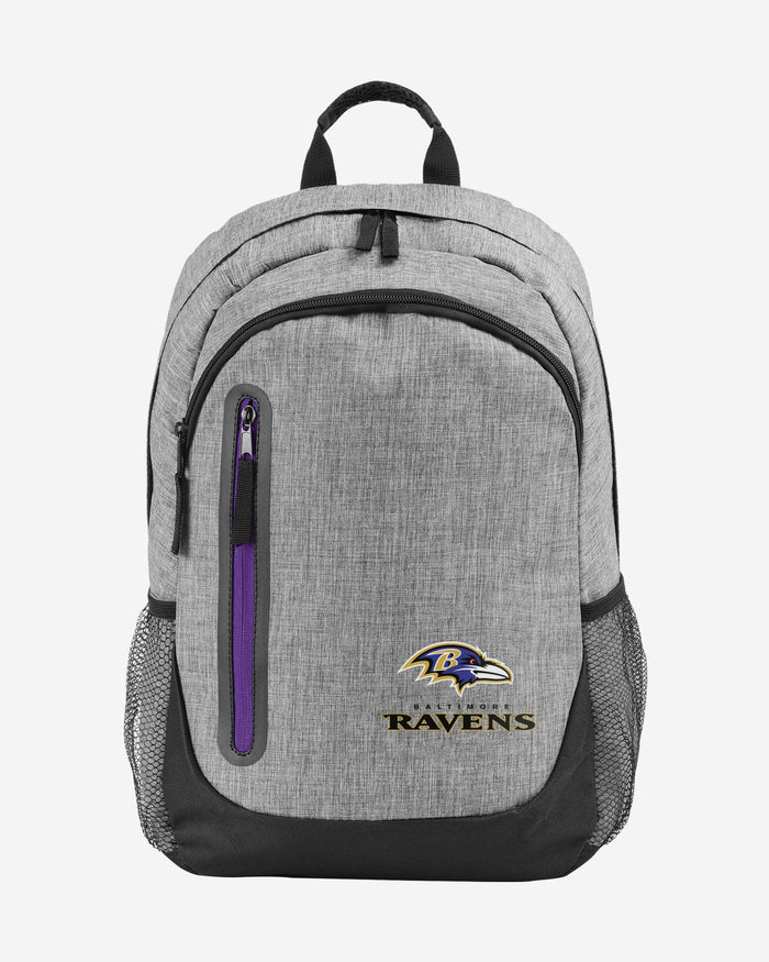 Baltimore Ravens Heather Grey Bold Color Backpack FOCO - FOCO.com