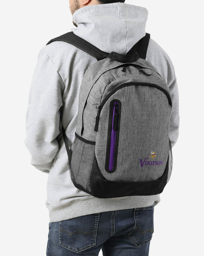 Minnesota Vikings Heather Grey Bold Color Backpack FOCO - FOCO.com