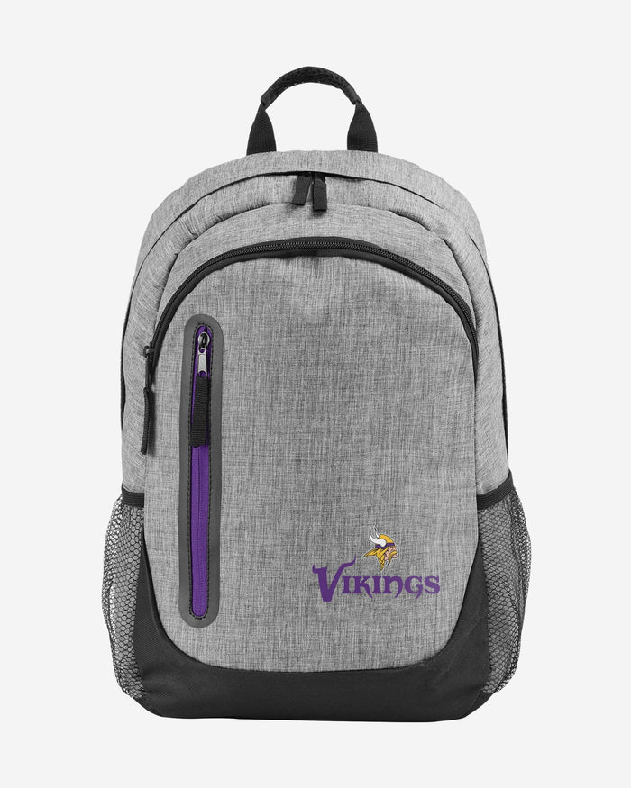 Minnesota Vikings Heather Grey Bold Color Backpack FOCO - FOCO.com