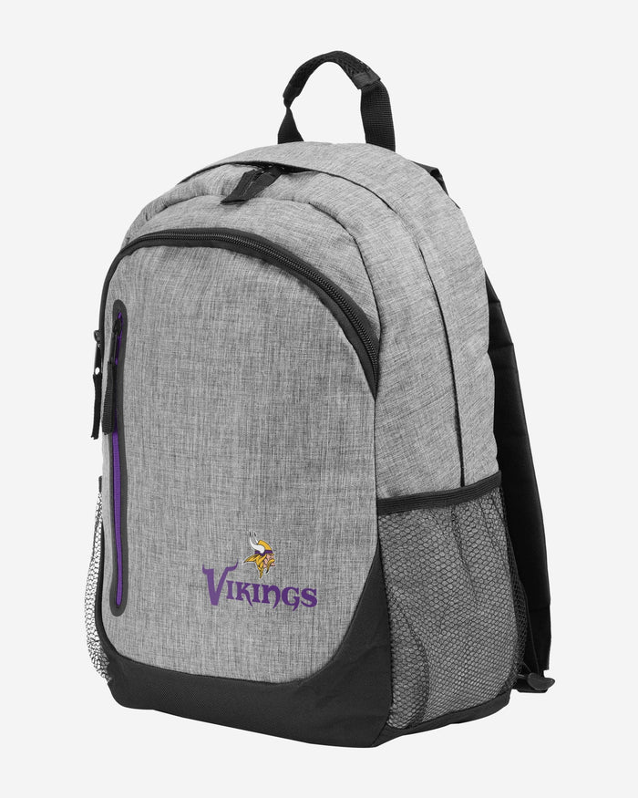 Minnesota Vikings Heather Grey Bold Color Backpack FOCO - FOCO.com