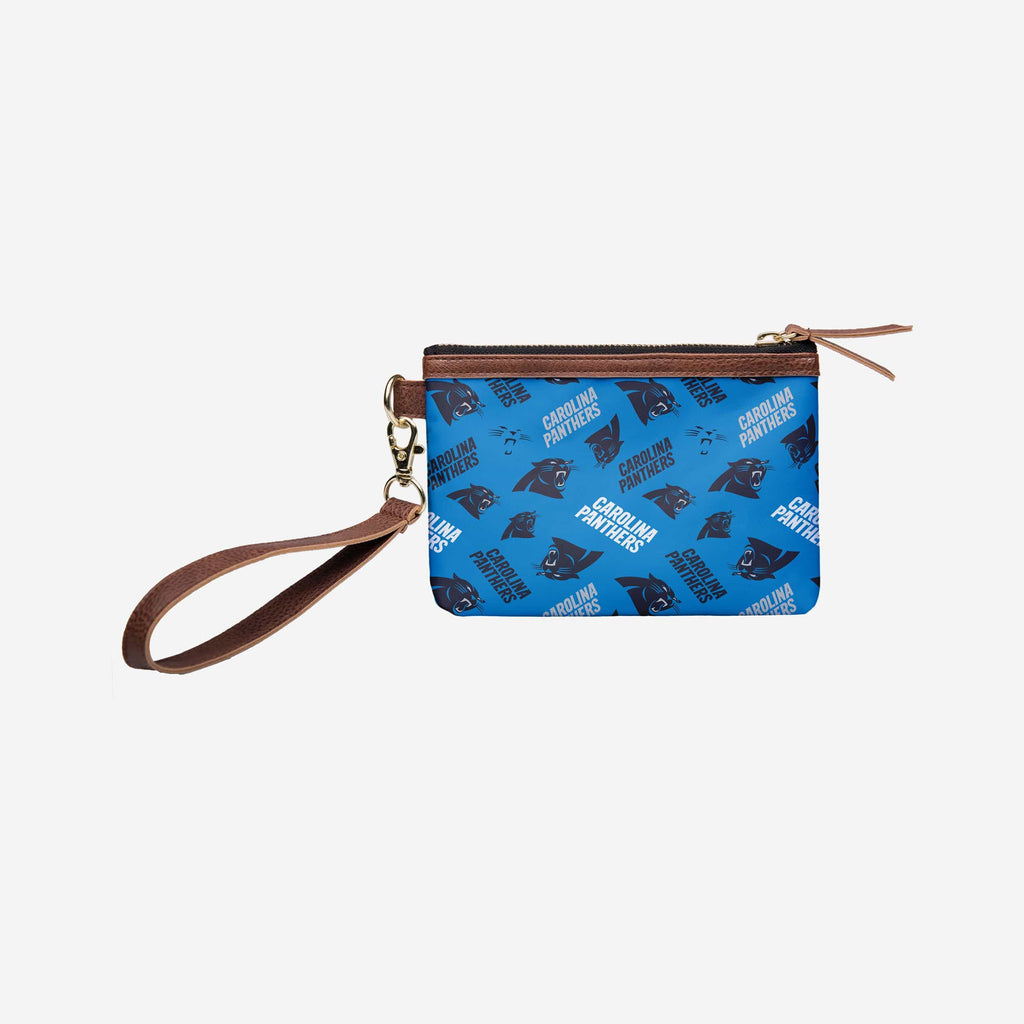 Carolina Panthers Printed Collection Repeat Logo Wristlet FOCO - FOCO.com