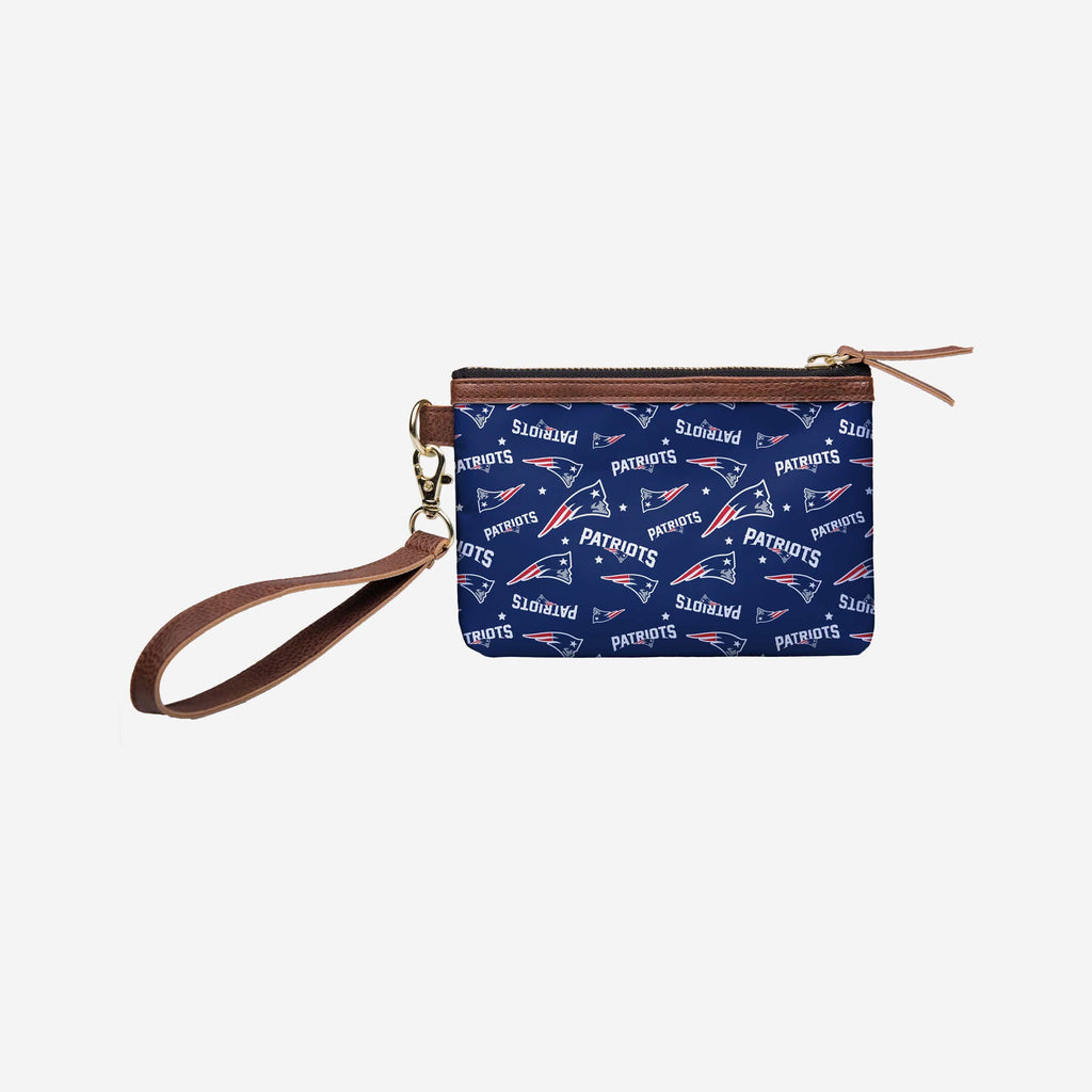 New England Patriots Printed Collection Repeat Logo Wristlet FOCO - FOCO.com