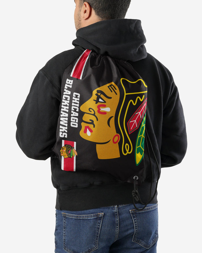 Chicago Blackhawks Big Logo Drawstring Backpack FOCO - FOCO.com