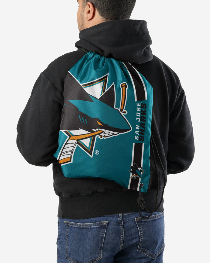 San Jose Sharks Big Logo Drawstring Backpack FOCO - FOCO.com