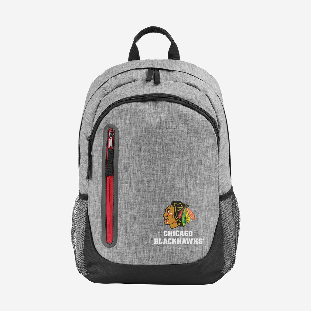 Chicago Blackhawks Heather Grey Bold Color Backpack FOCO - FOCO.com