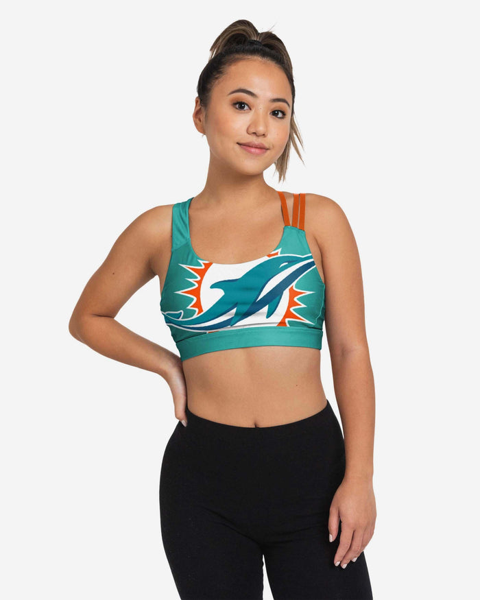 Miami Dolphins Womens Free Fan Sports Bra FOCO S - FOCO.com