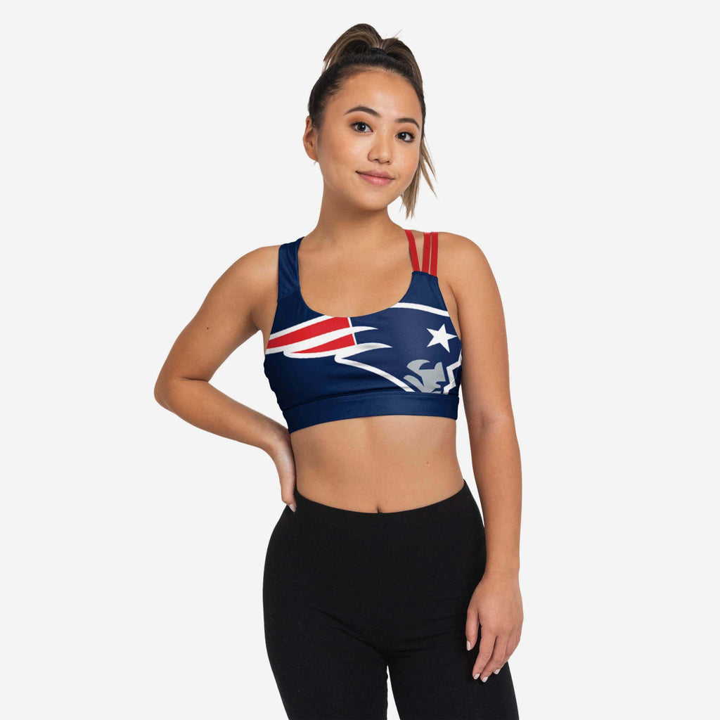 New England Patriots Womens Free Fan Sports Bra FOCO S - FOCO.com