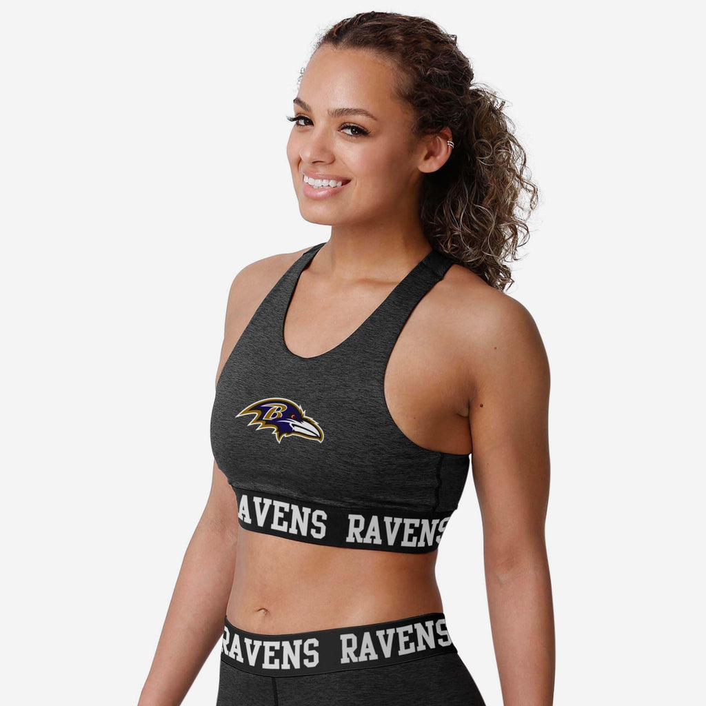 Baltimore Ravens Womens Team Color Static Sports Bra FOCO S - FOCO.com