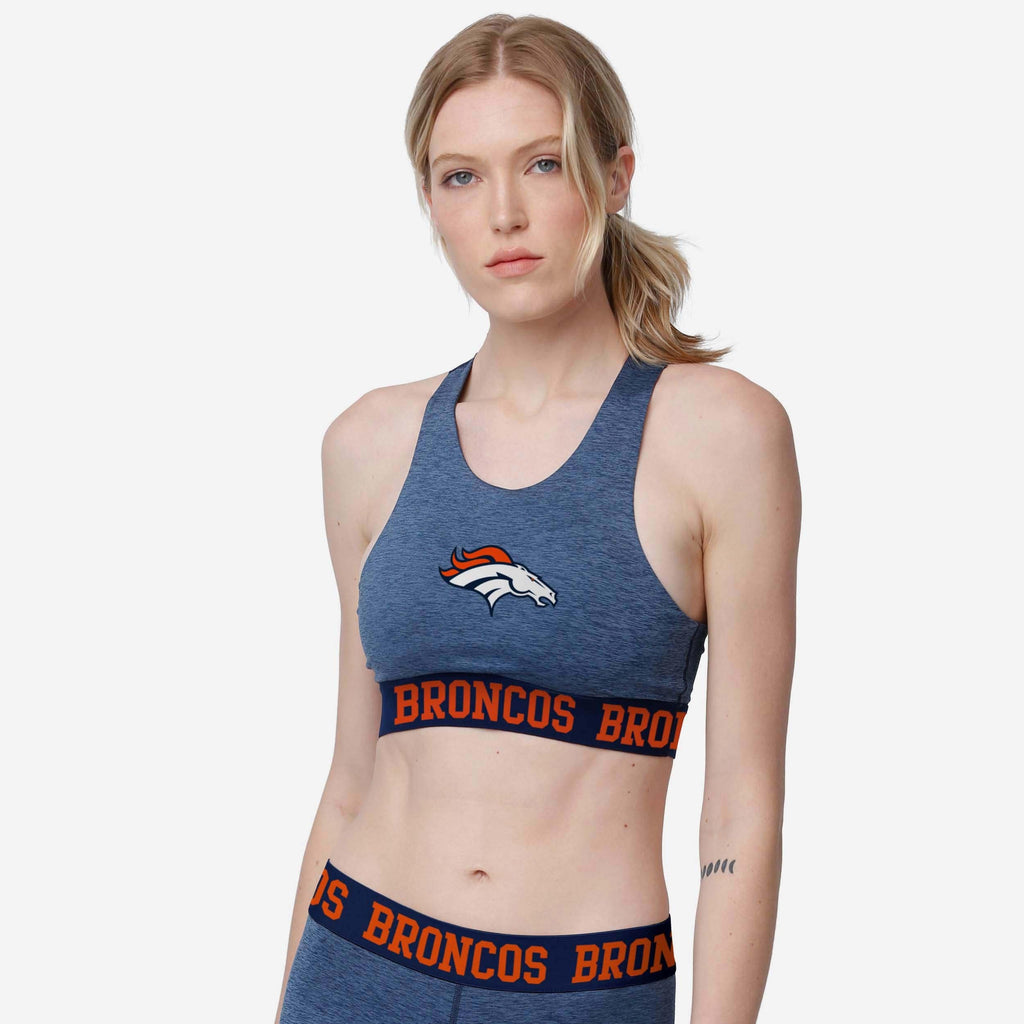 Denver Broncos Womens Team Color Static Sports Bra FOCO S - FOCO.com