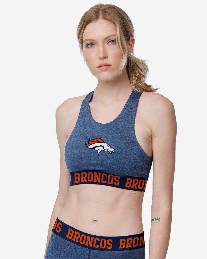 Denver Broncos Womens Team Color Static Sports Bra FOCO S - FOCO.com