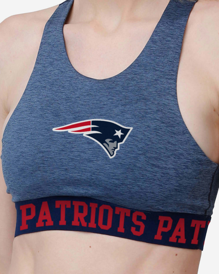 New England Patriots Womens Team Color Static Sports Bra FOCO - FOCO.com