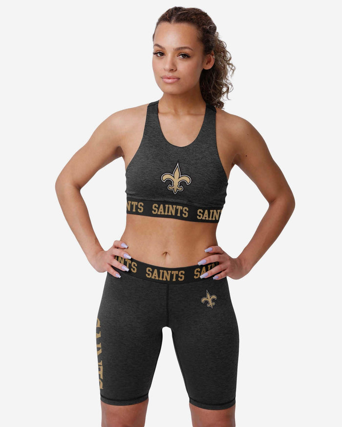 New Orleans Saints Womens Team Color Static Sports Bra FOCO - FOCO.com