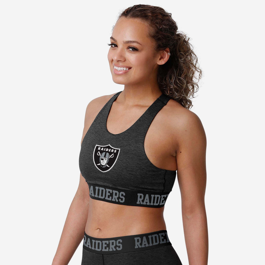 Las Vegas Raiders Womens Team Color Static Sports Bra FOCO S - FOCO.com