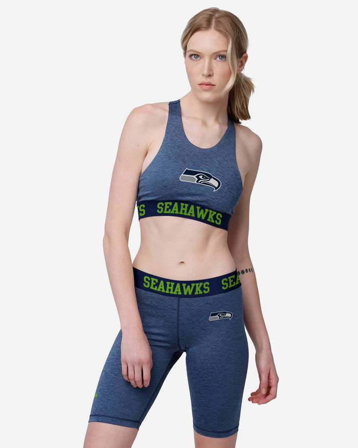 Seattle Seahawks Womens Team Color Static Sports Bra FOCO - FOCO.com