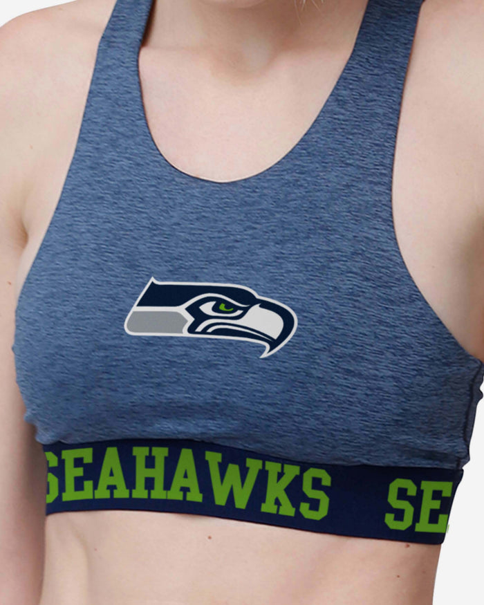 Seattle Seahawks Womens Team Color Static Sports Bra FOCO - FOCO.com