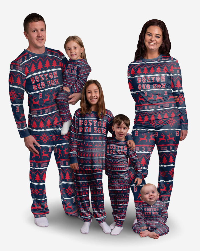 Boston Red Sox Youth Family Holiday Pajamas FOCO - FOCO.com