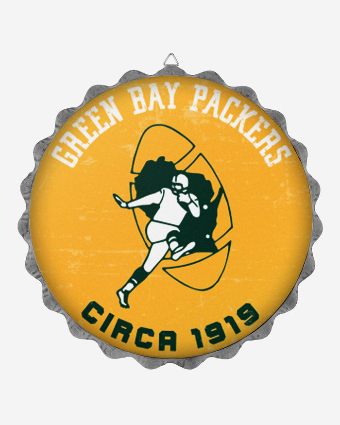 Green Bay Packers Retro Bottle Cap Wall Sign FOCO - FOCO.com