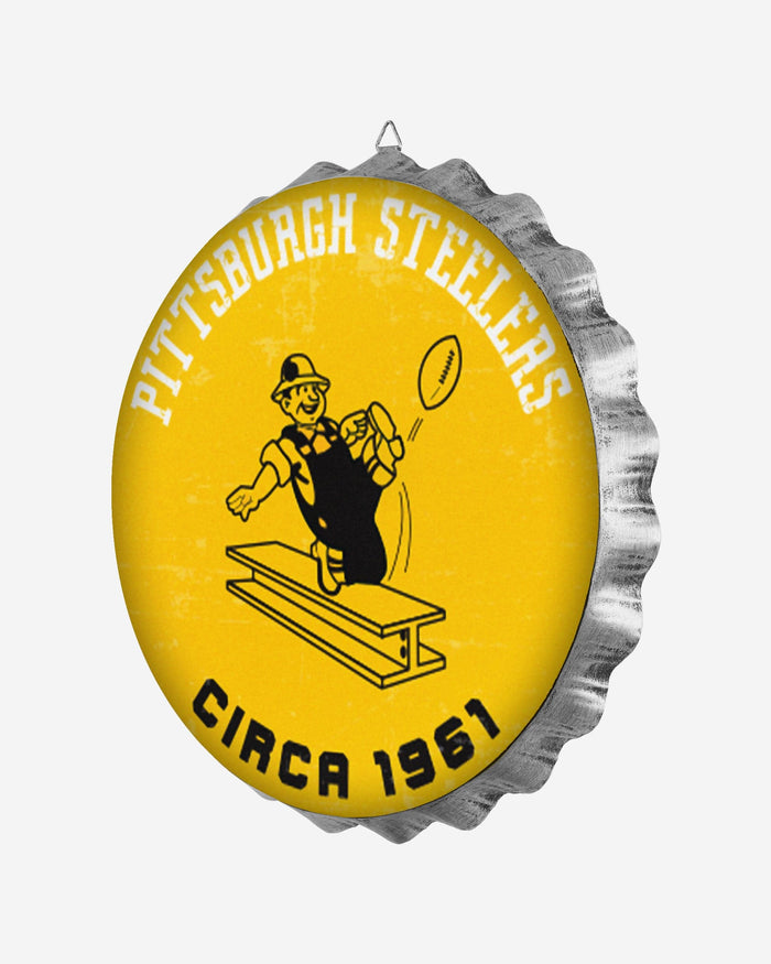 Pittsburgh Steelers Retro Bottle Cap Wall Sign FOCO - FOCO.com