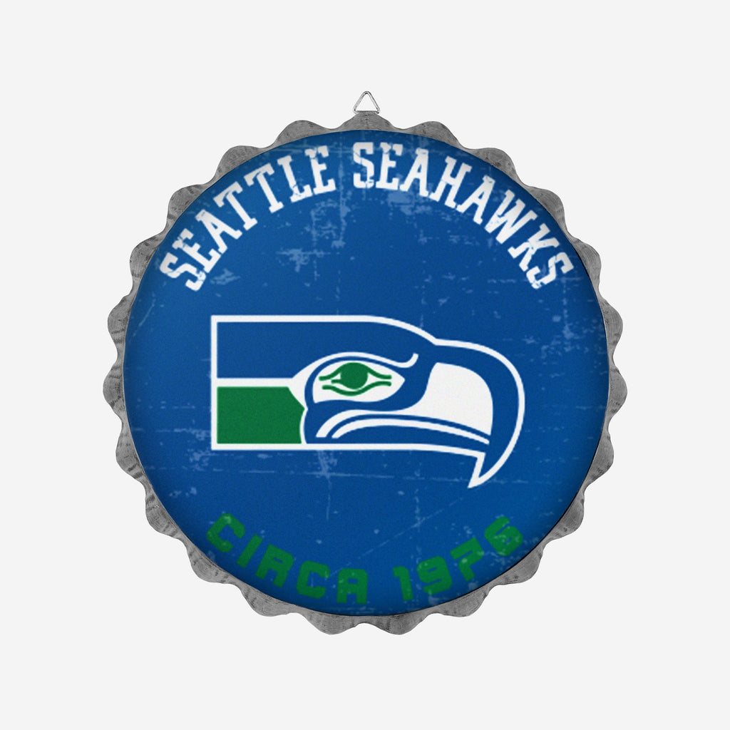 Seattle Seahawks Retro Bottle Cap Wall Sign FOCO - FOCO.com