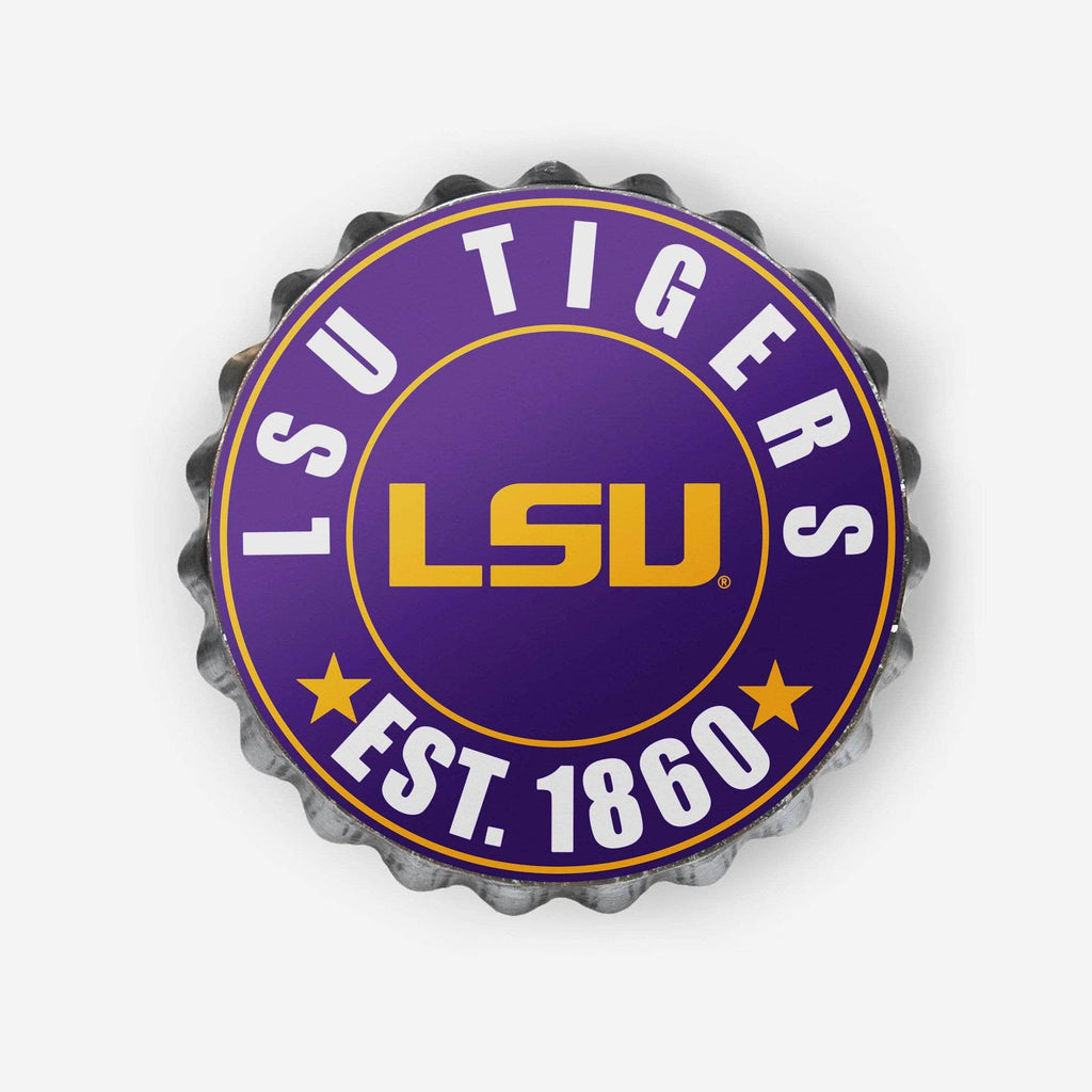 LSU Tigers Bottle Cap Wall Sign FOCO - FOCO.com