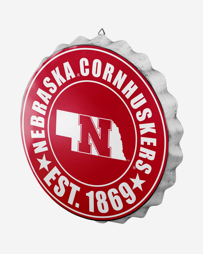 Nebraska Cornhuskers Bottle Cap Wall Sign FOCO - FOCO.com