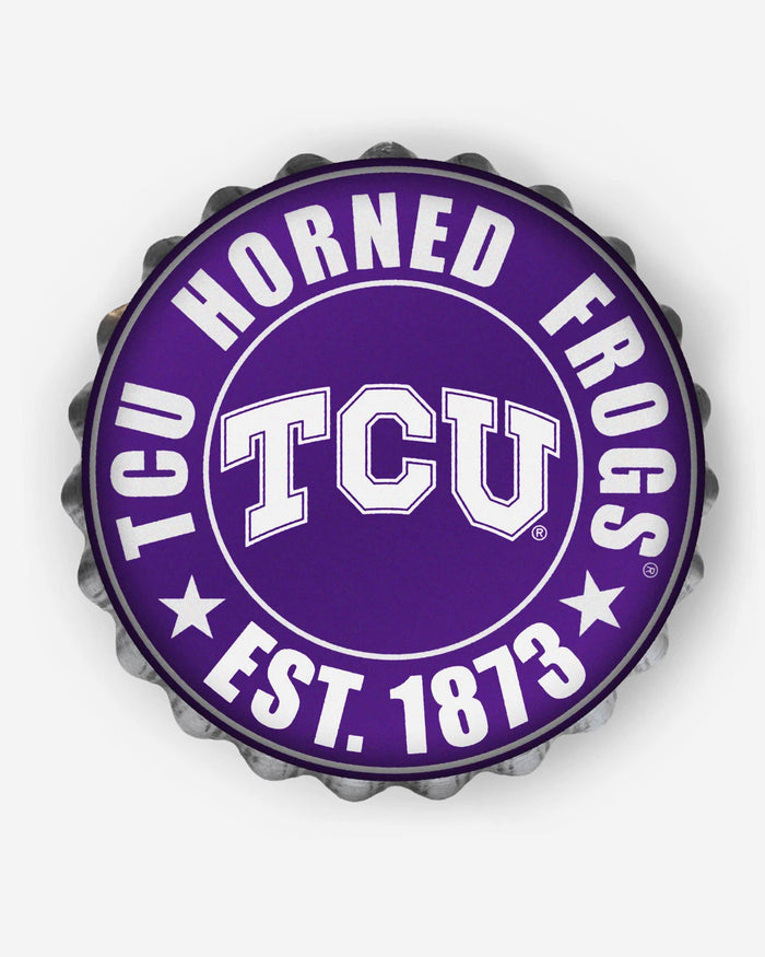 TCU Horned Frogs Bottle Cap Wall Sign FOCO - FOCO.com