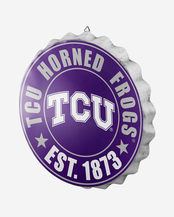 TCU Horned Frogs Bottle Cap Wall Sign FOCO - FOCO.com