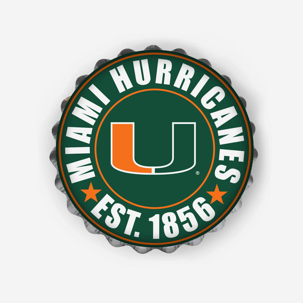 Miami Hurricanes Bottle Cap Wall Sign FOCO - FOCO.com