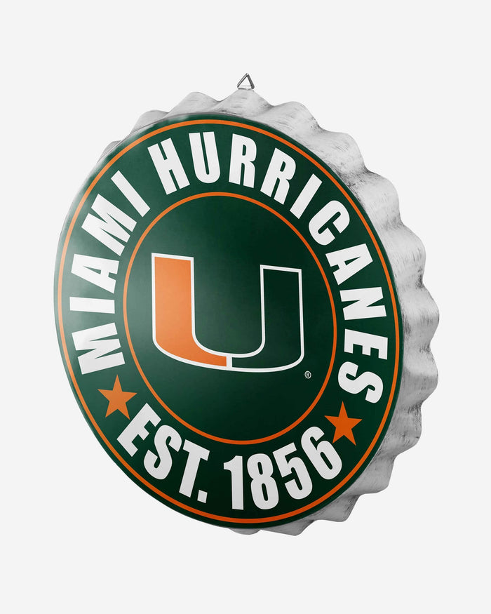 Miami Hurricanes Bottle Cap Wall Sign FOCO - FOCO.com