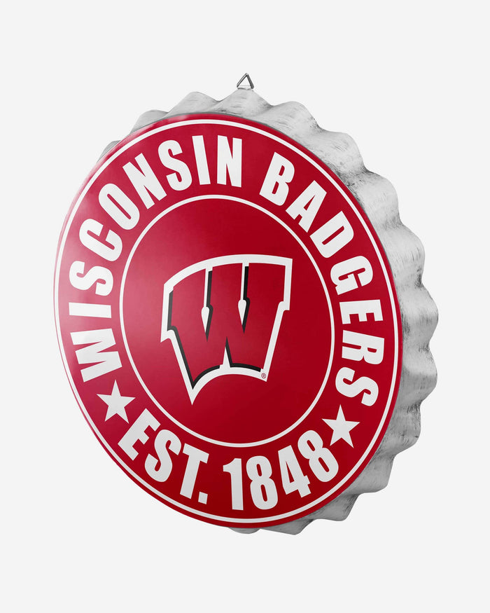 Wisconsin Badgers Bottle Cap Wall Sign FOCO - FOCO.com