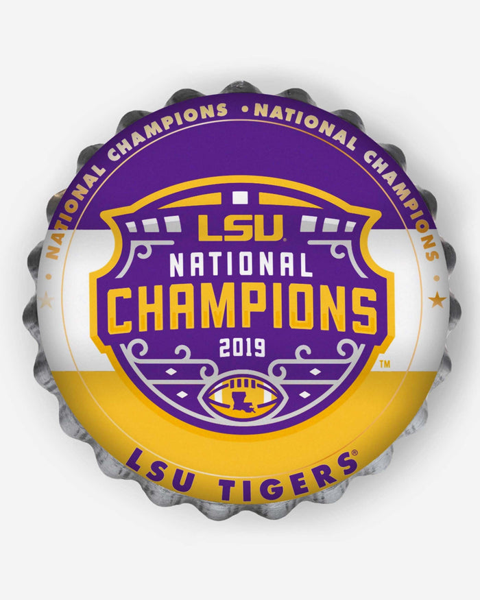 LSU Tigers 2019 Football National Champions Bottlecap Wall Sign FOCO - FOCO.com