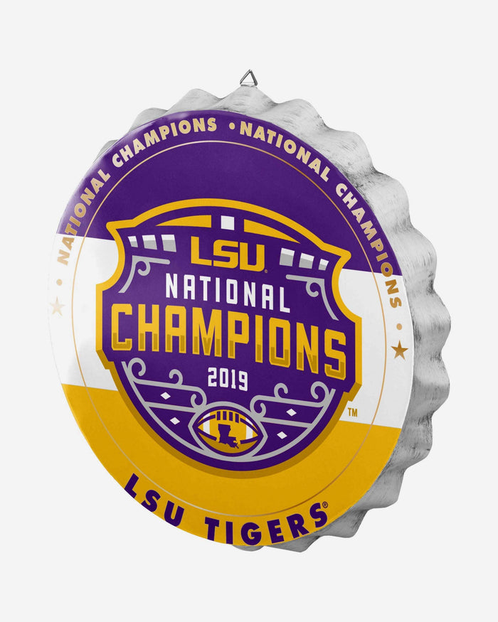 LSU Tigers 2019 Football National Champions Bottlecap Wall Sign FOCO - FOCO.com