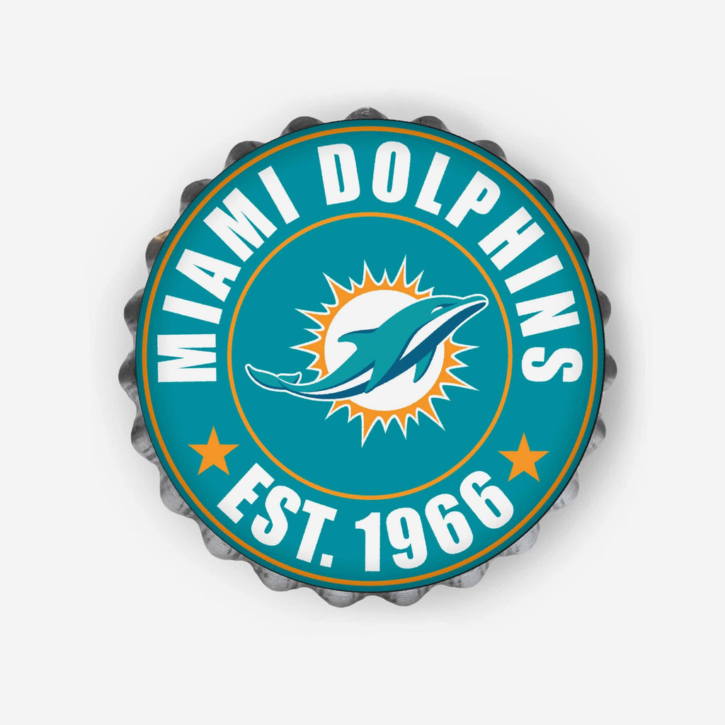 Miami Dolphins Bottle Cap Wall Sign FOCO - FOCO.com