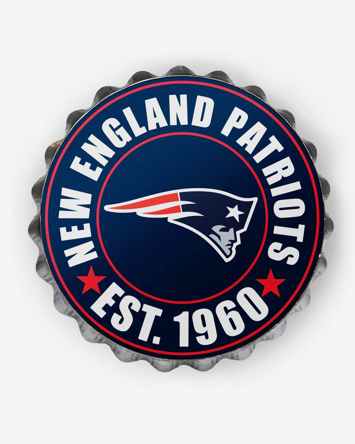 New England Patriots Bottle Cap Wall Sign FOCO - FOCO.com