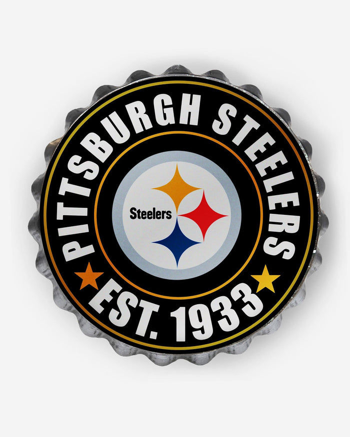 Pittsburgh Steelers Bottle Cap Wall Sign FOCO - FOCO.com