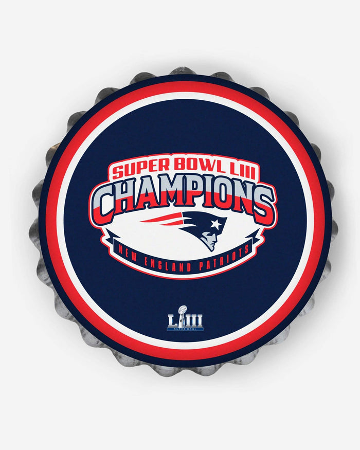 New England Patriots Super Bowl LIII Champions Bottle Cap Wall Sign FOCO - FOCO.com