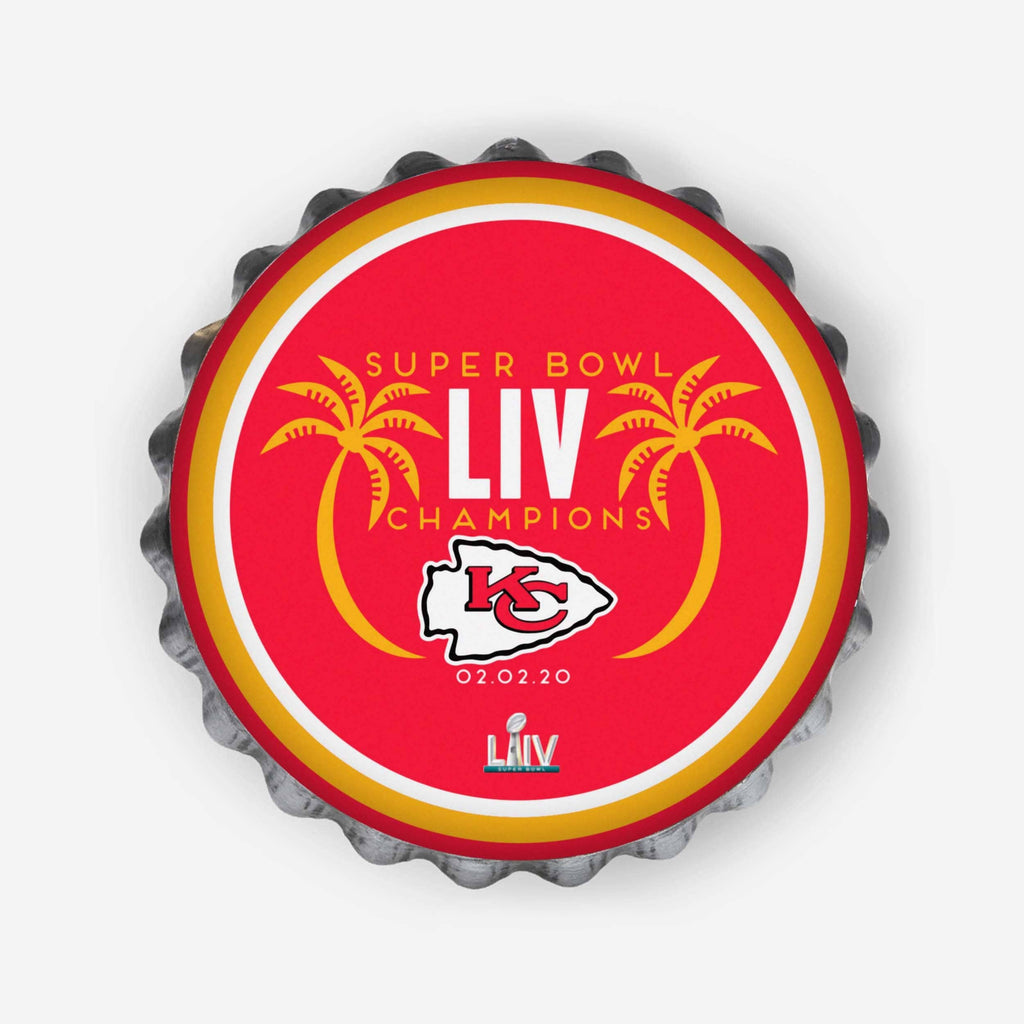 Kansas City Chiefs Super Bowl LIV Champions Bottle Cap Wall Sign FOCO - FOCO.com