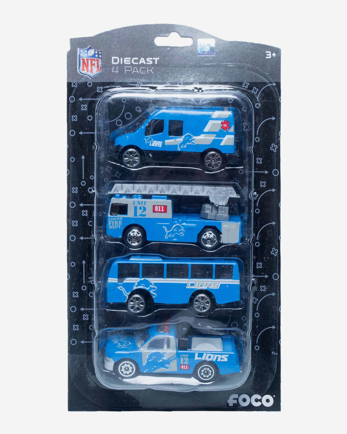 Detroit Lions Die Cast Cars 4 Pack FOCO - FOCO.com