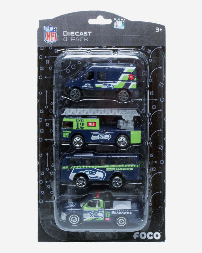 Seattle Seahawks Die Cast Cars 4 Pack FOCO - FOCO.com