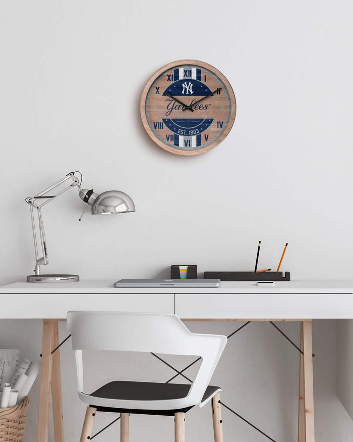 New York Yankees Barrel Wall Clock FOCO - FOCO.com