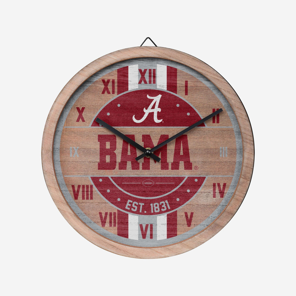 Alabama Crimson Tide Barrel Wall Clock FOCO - FOCO.com