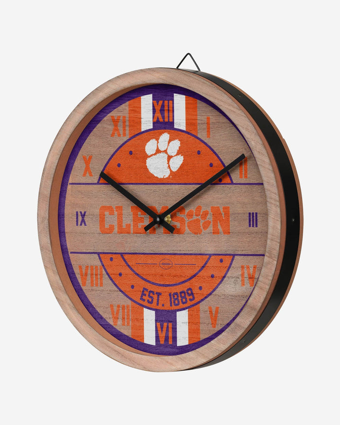 Clemson Tigers Barrel Wall Clock FOCO - FOCO.com