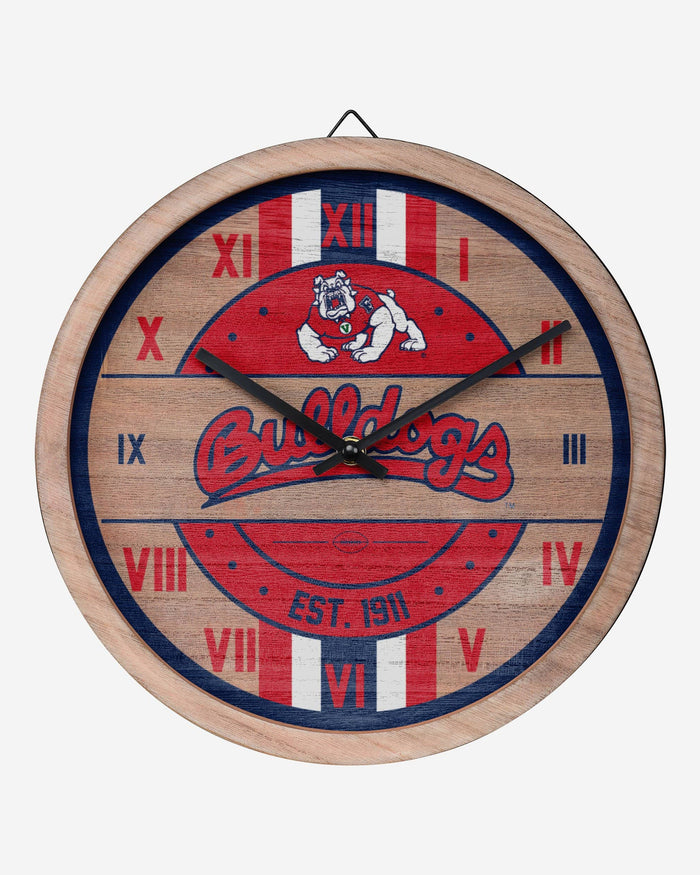 Fresno State Bulldogs Barrel Wall Clock FOCO - FOCO.com